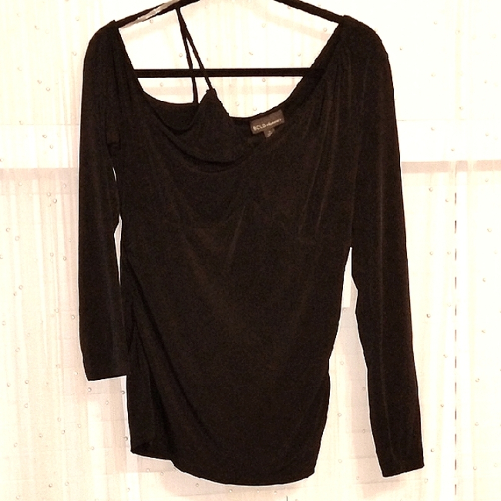 BOLD Elements Woman's Black V-neck Long Sleeve Blouse, Size:  L, NWT